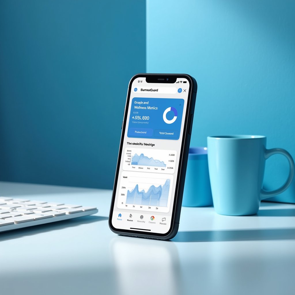 BurnoutGuard iPhone app interface showing wellness tracking features